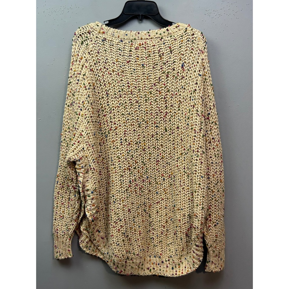 NorthStyle Sweater Womens XL Cream Confetti Knit Button Side Dolman Pullover - Picture 2 of 8
